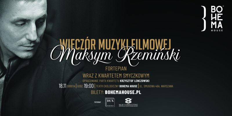 Maksym Rzemiński – Wieczór muzyki filmowej w Bohema House
